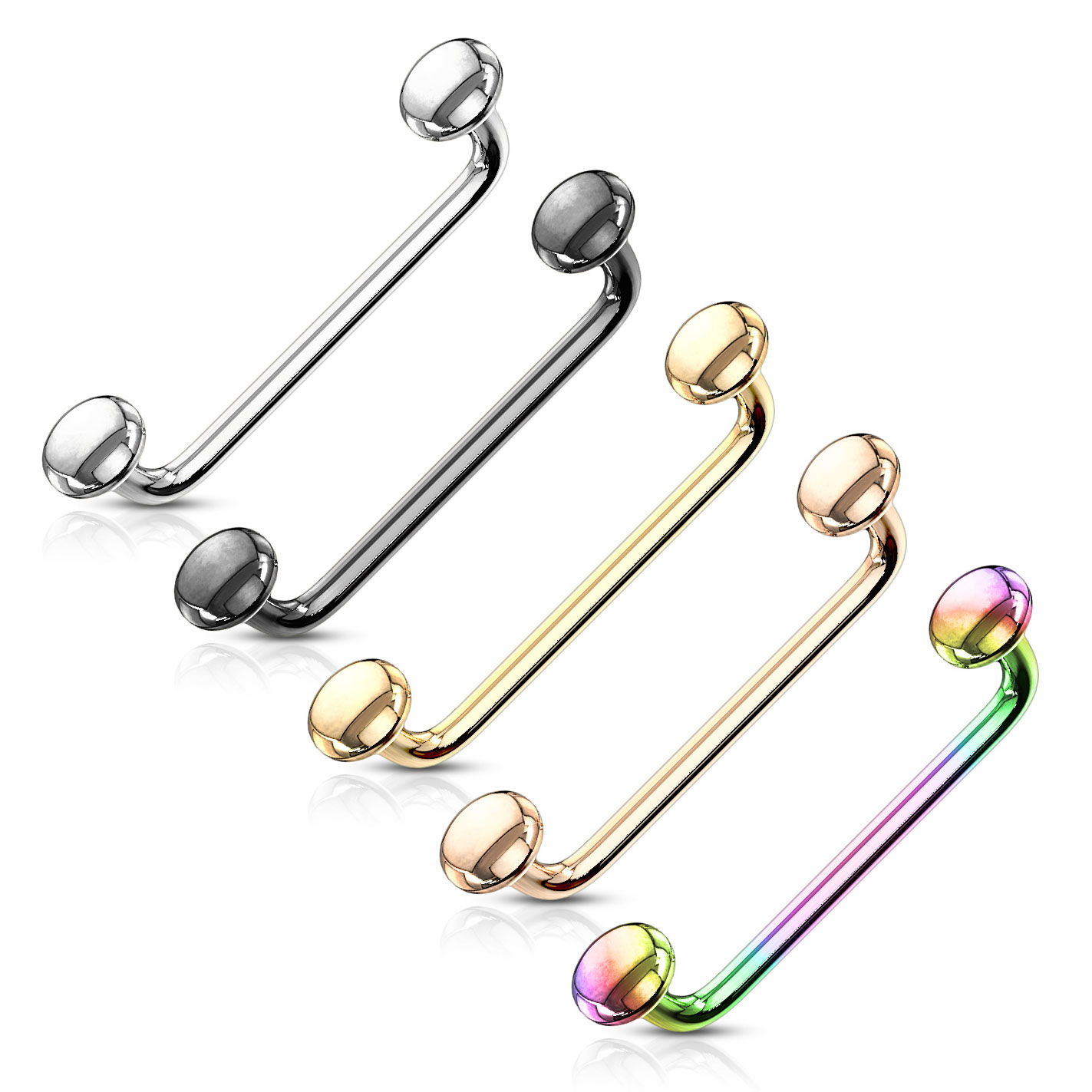90° surface bar with flat discs