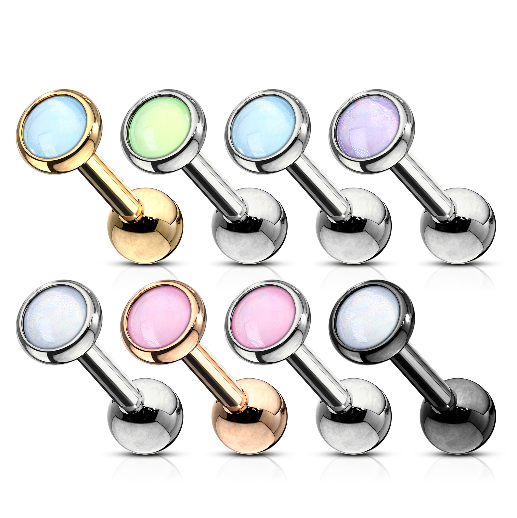 Ear piercing with light reflecting bead