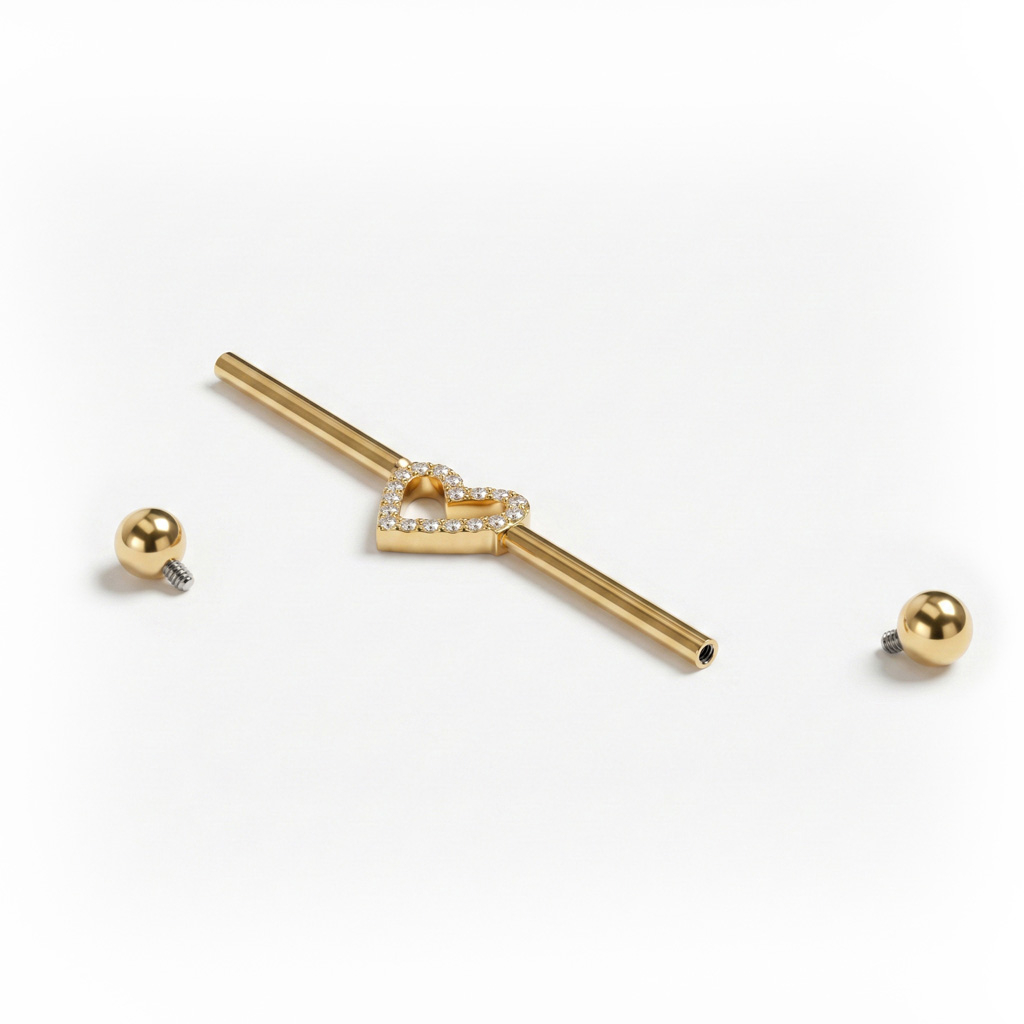 Titánová industrial činka so srdiečkom