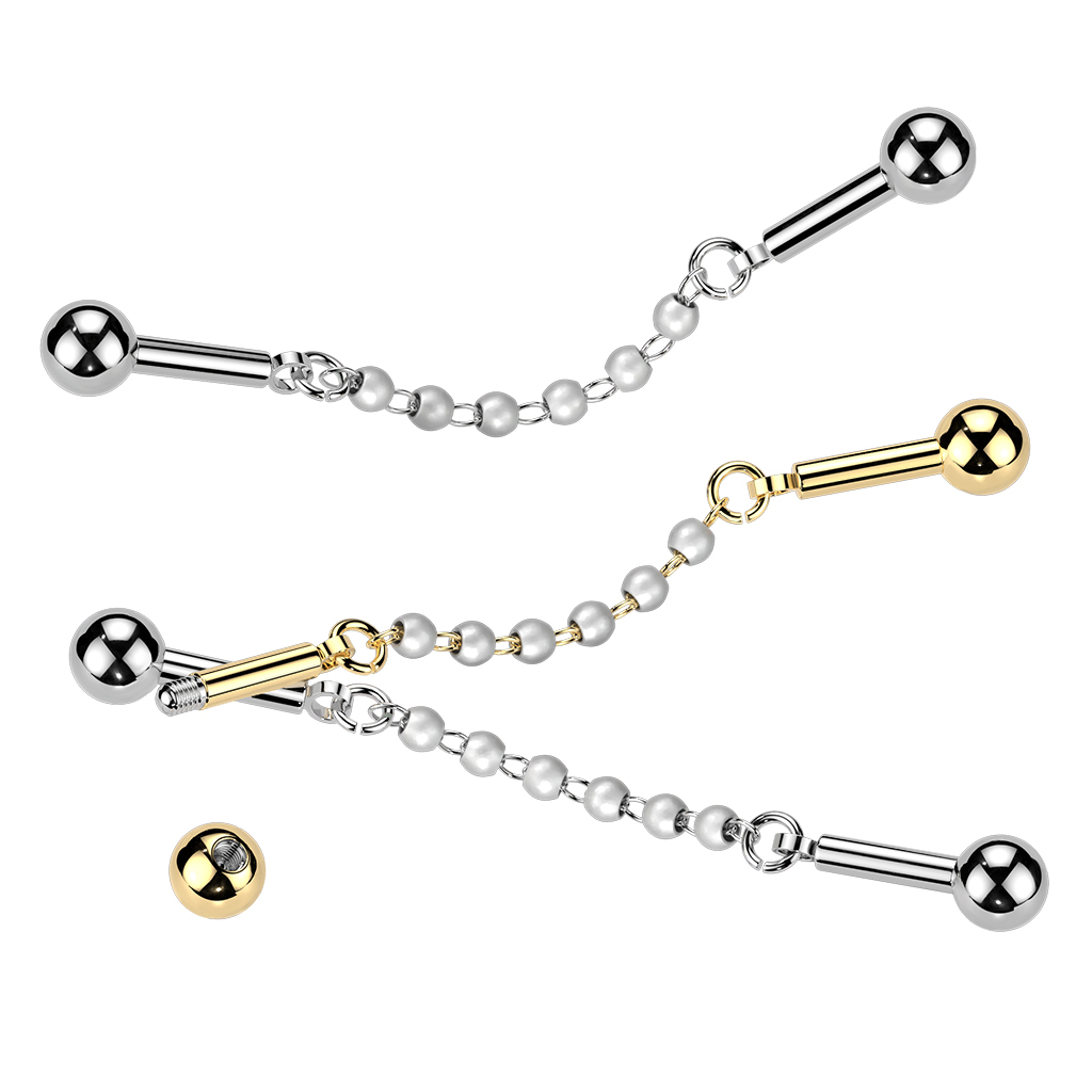 Industrial barbell with pearl chain