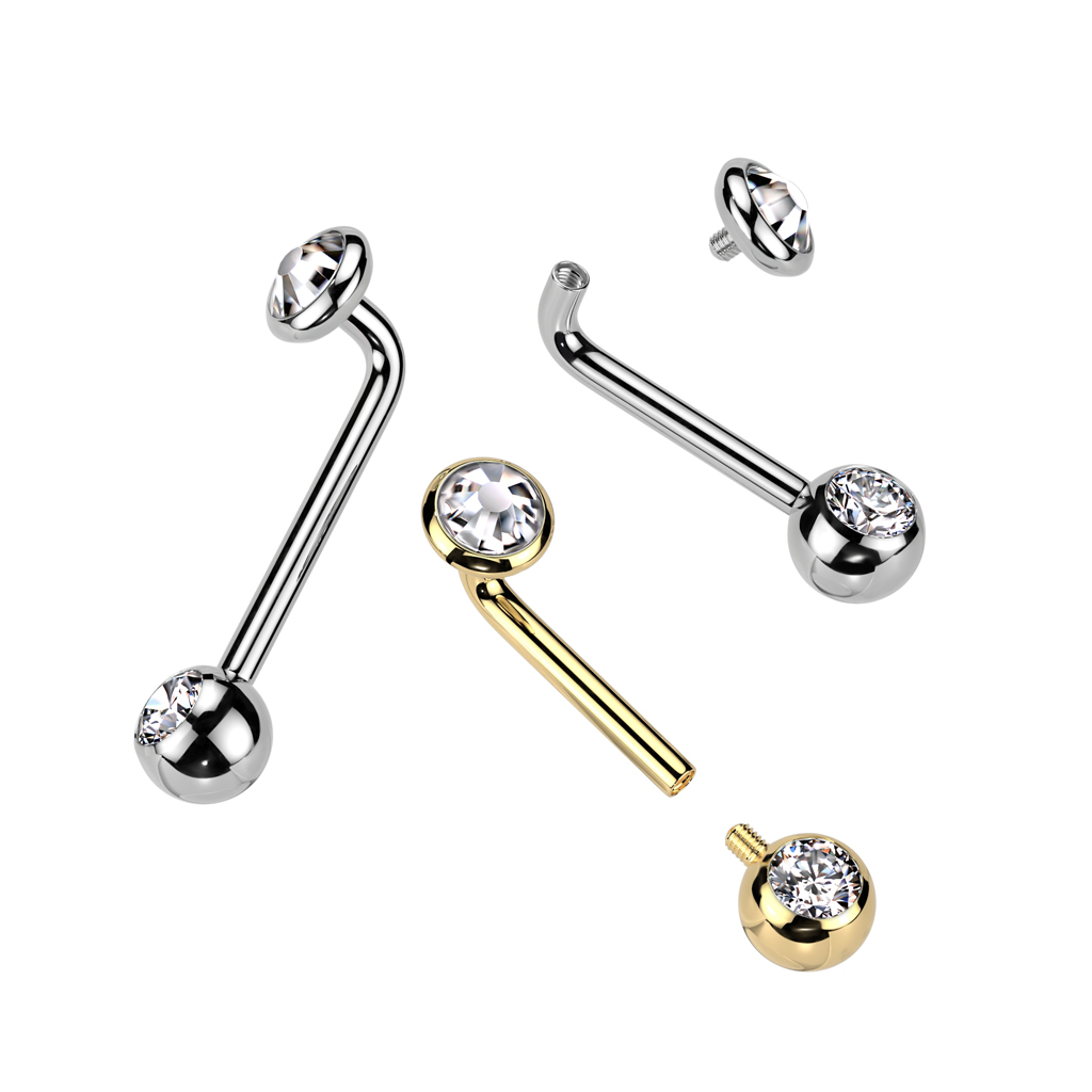 Titanium Christina barbell with gems