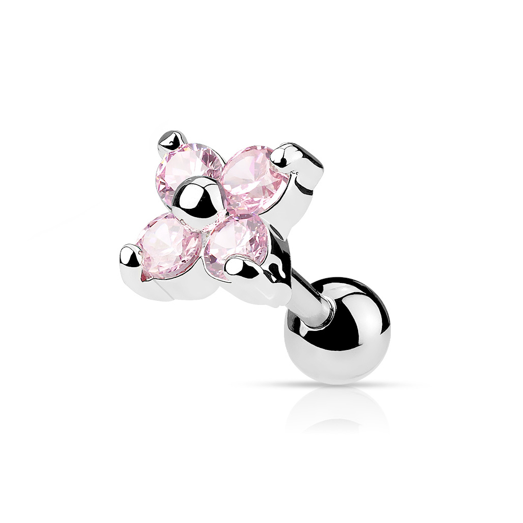 Tragus piercing jewelry with flower