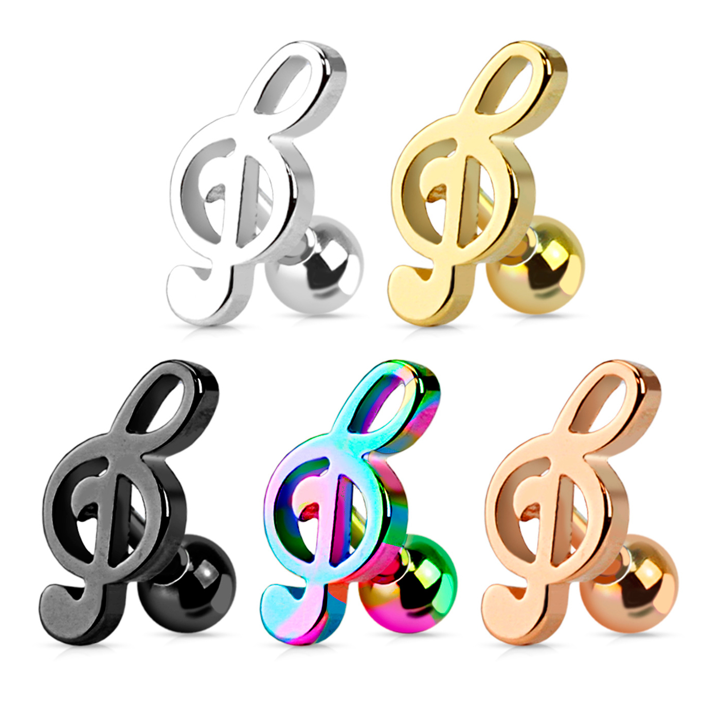 Šperk do tragusu s husľovým kľúčom