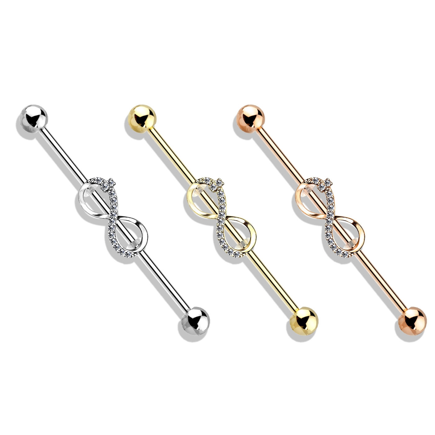 Industrial barbell with infinity sign