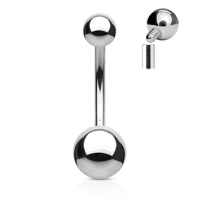 Belly button ring internally threaded made of surgical steel