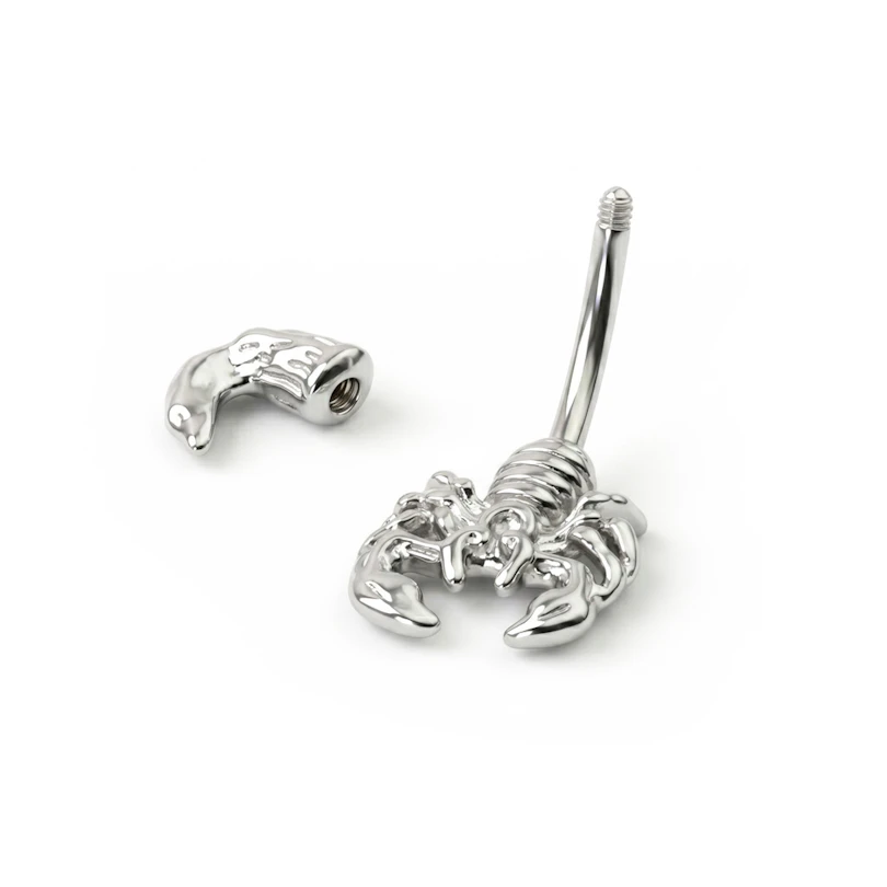 Belly button ring with scorpion