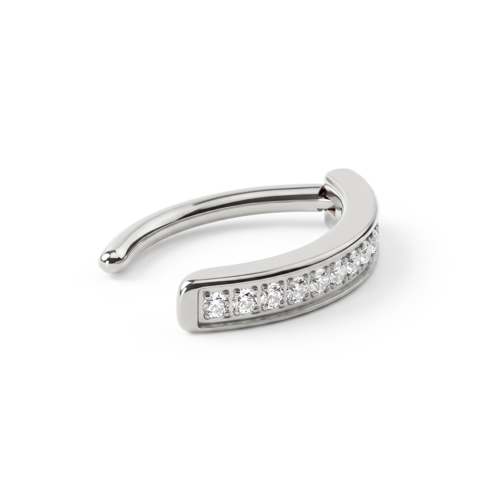 Jewelled titanium belly clicker
