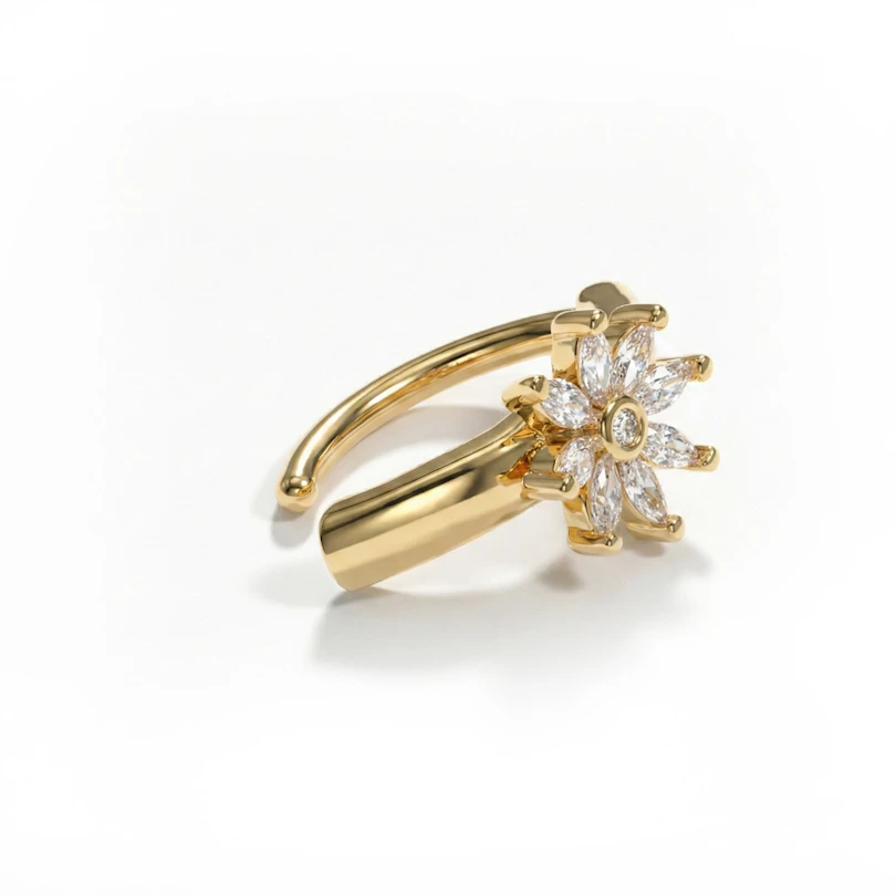 Belly clicker with sparkling flower
