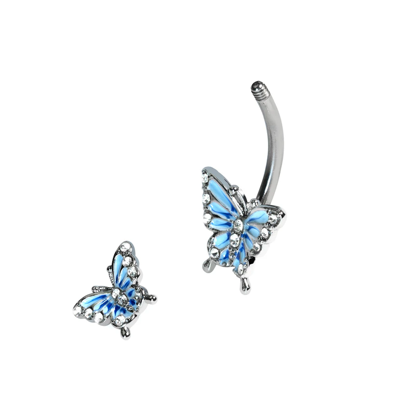 Double butterfly belly barbell