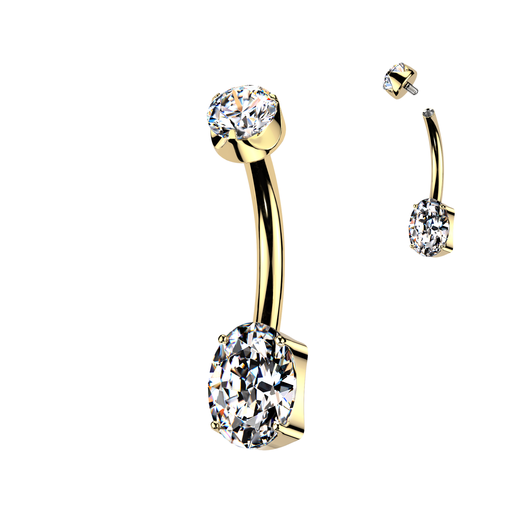 24k gold plated titanium belly ring