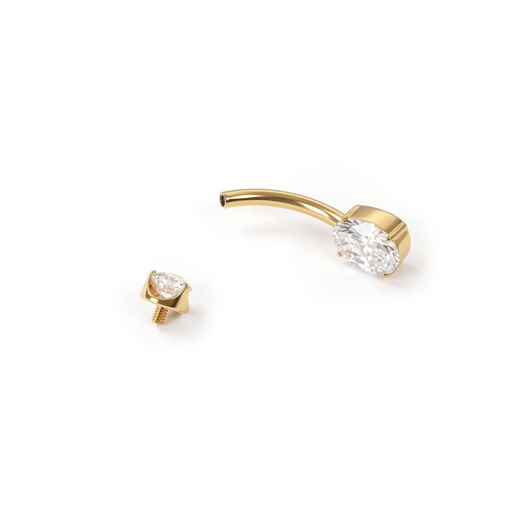 24k gold plated titanium belly ring