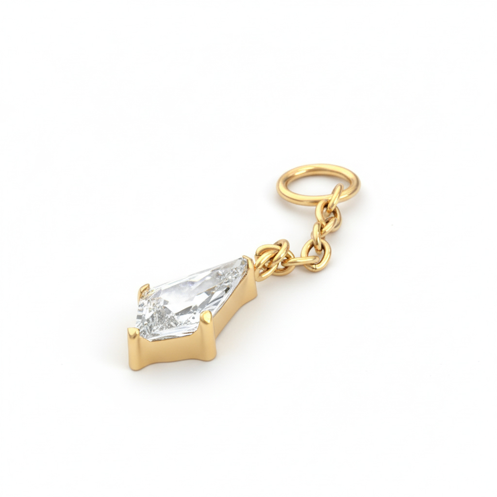 Charm with diamond shaped stone