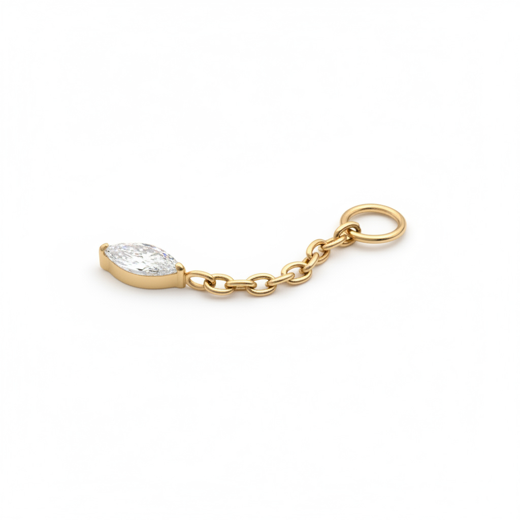 Charm with oval stone