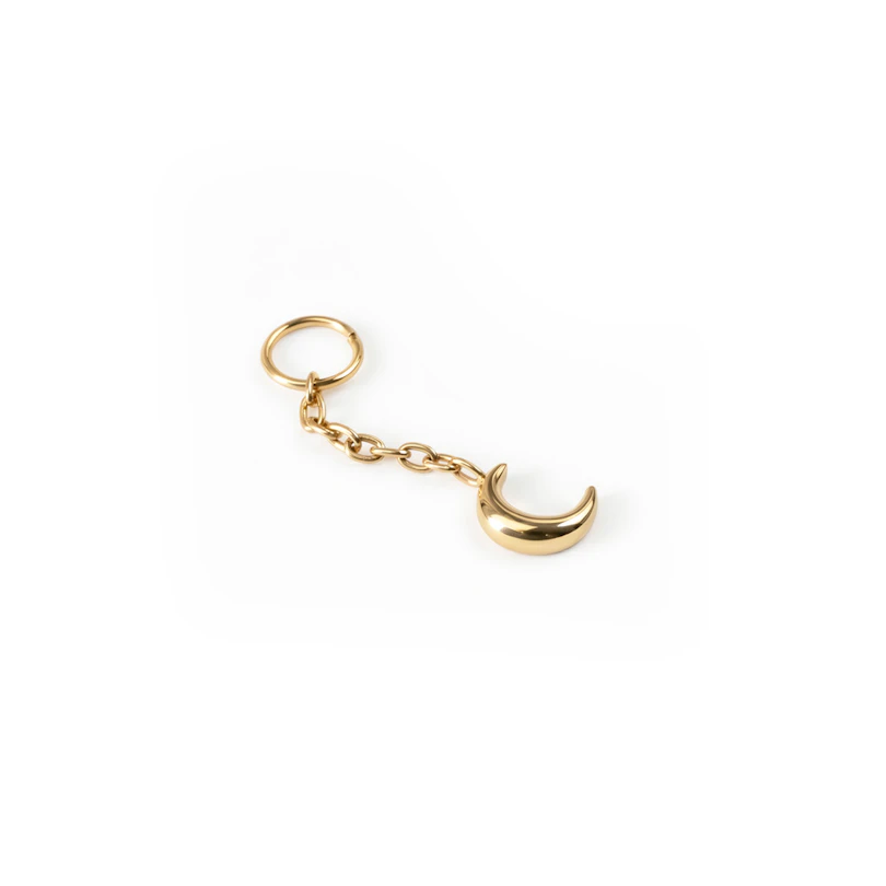 Charm with moon in titanium