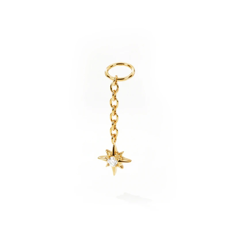 Charm with star with central gemstone