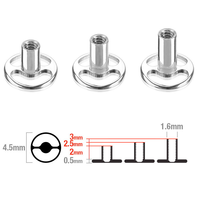 Round dermal anchor base titanium made
