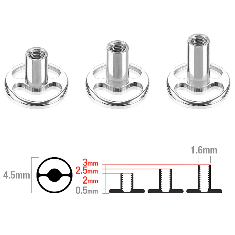 Round dermal anchor base titanium made