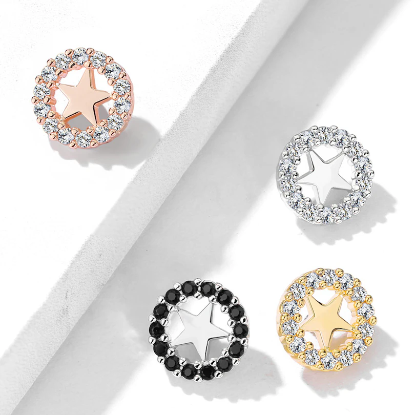 Dermal top with star and studded edge