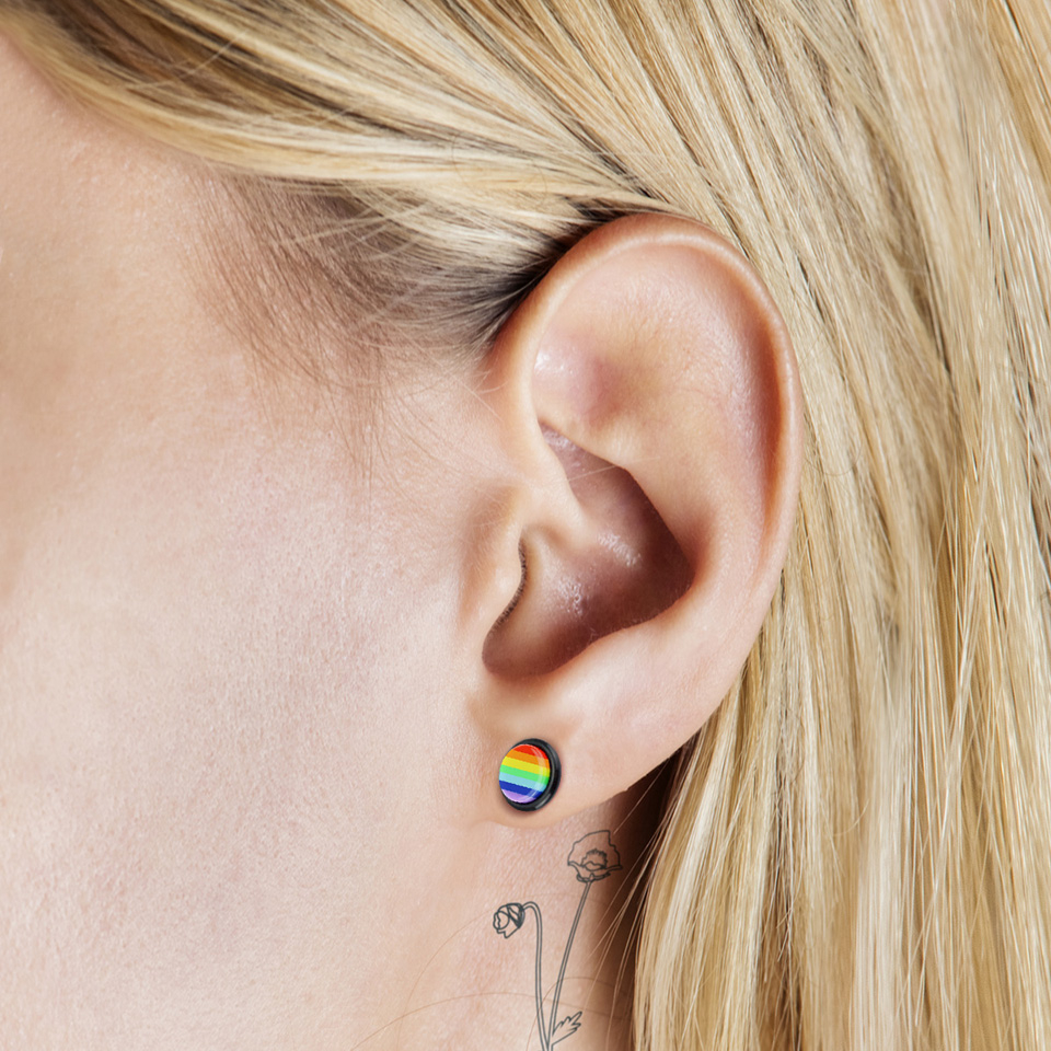 Fake plug rainbow colored