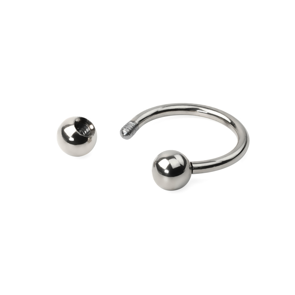 Circular barbell made of titanium