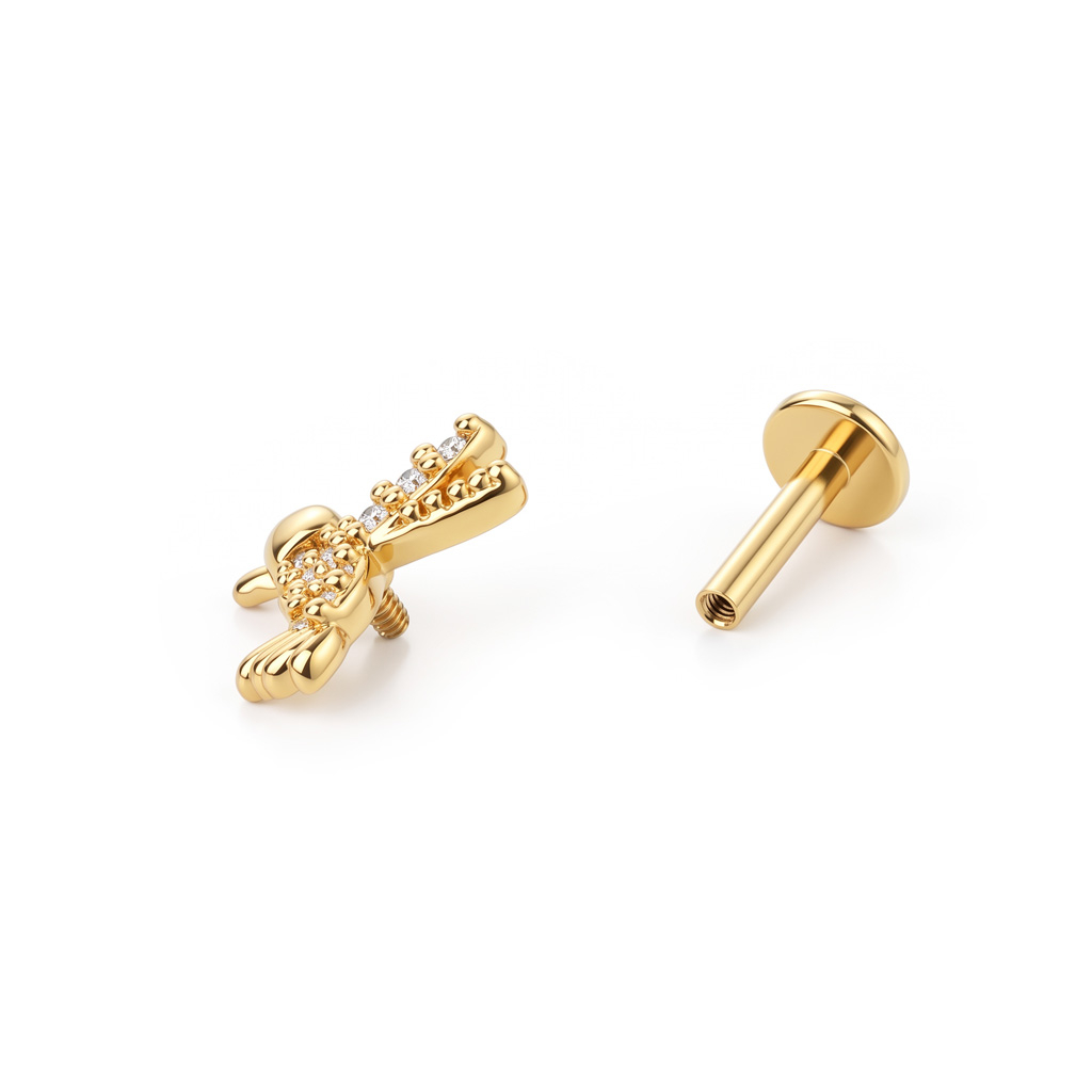 Hummingbird labret with stones