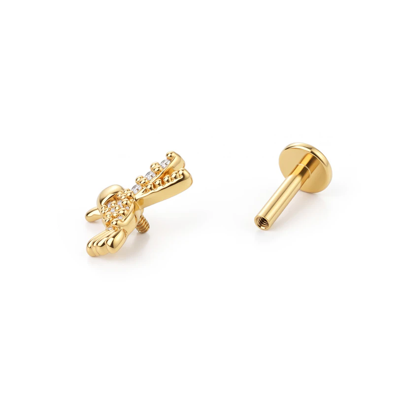 Hummingbird labret with stones