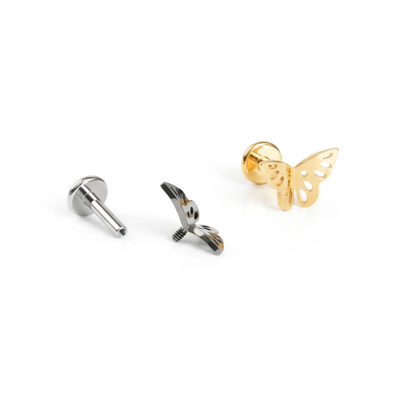 Butterfly labret in titanium