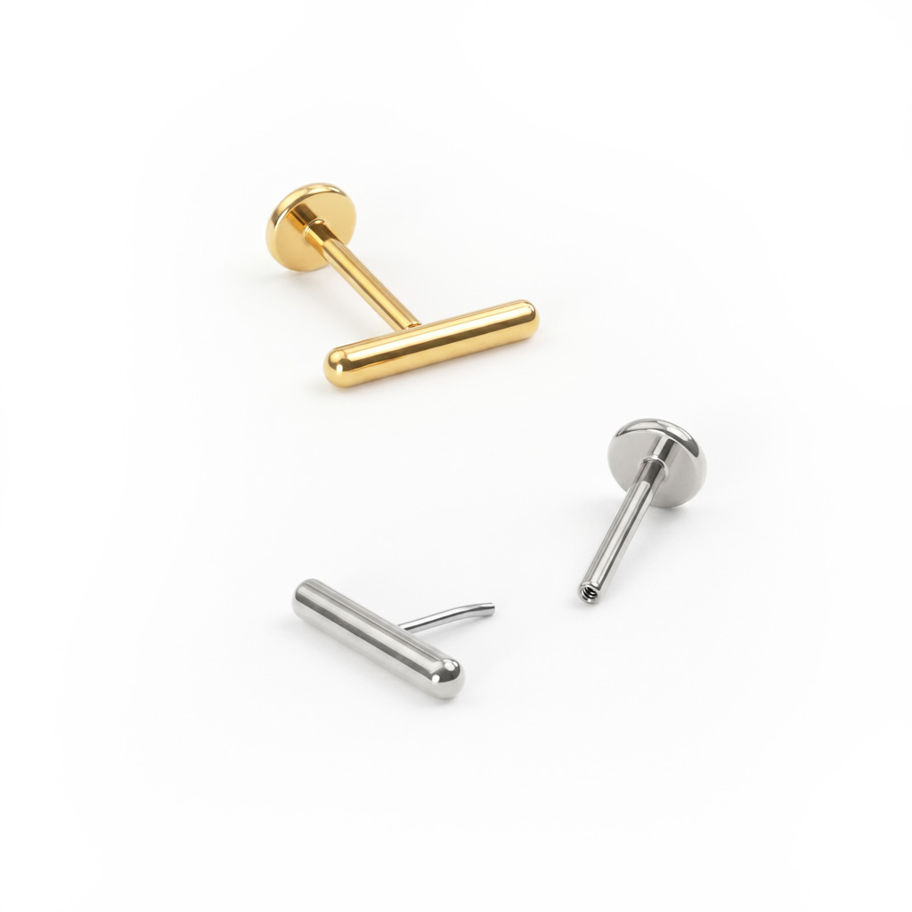 Titanium labret with bar