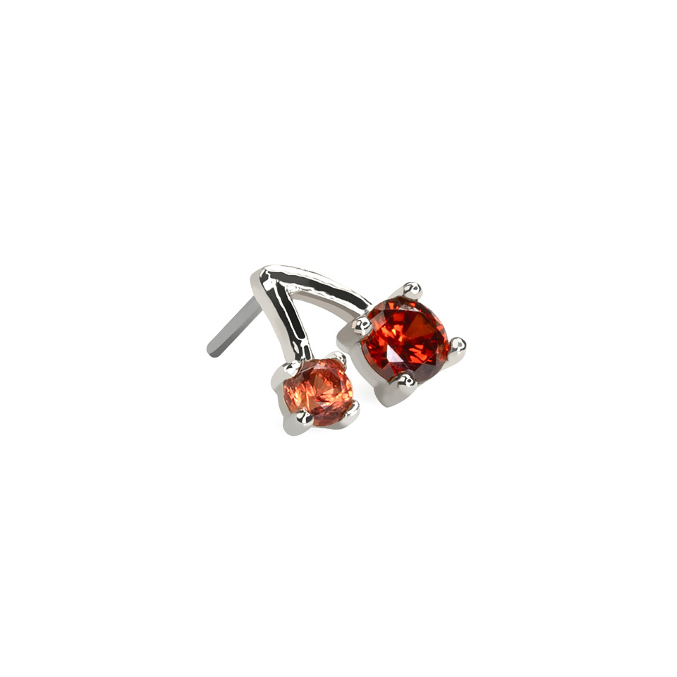 14k gold cherry push in top