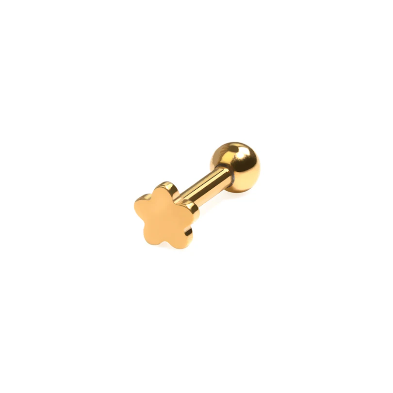 Flower flat back titanium labret