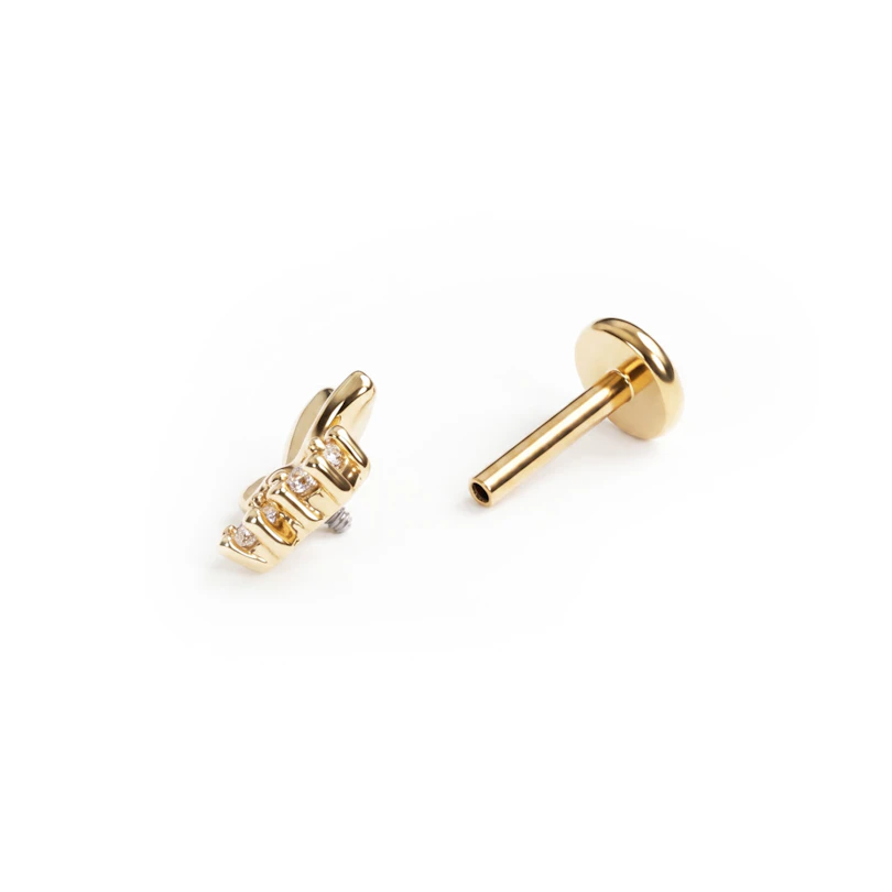 Butterfly labret with stones