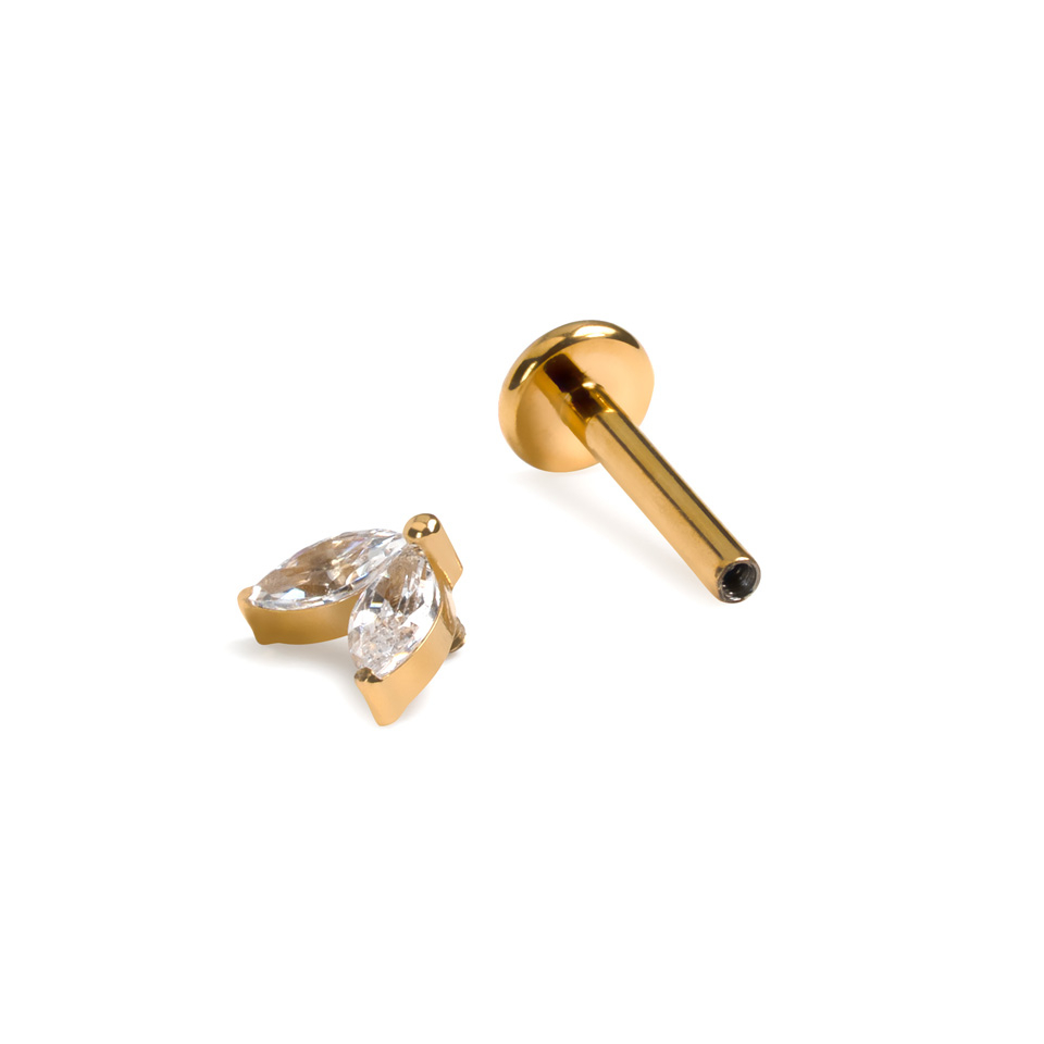 Titánová labreta s dvomi kamienkami