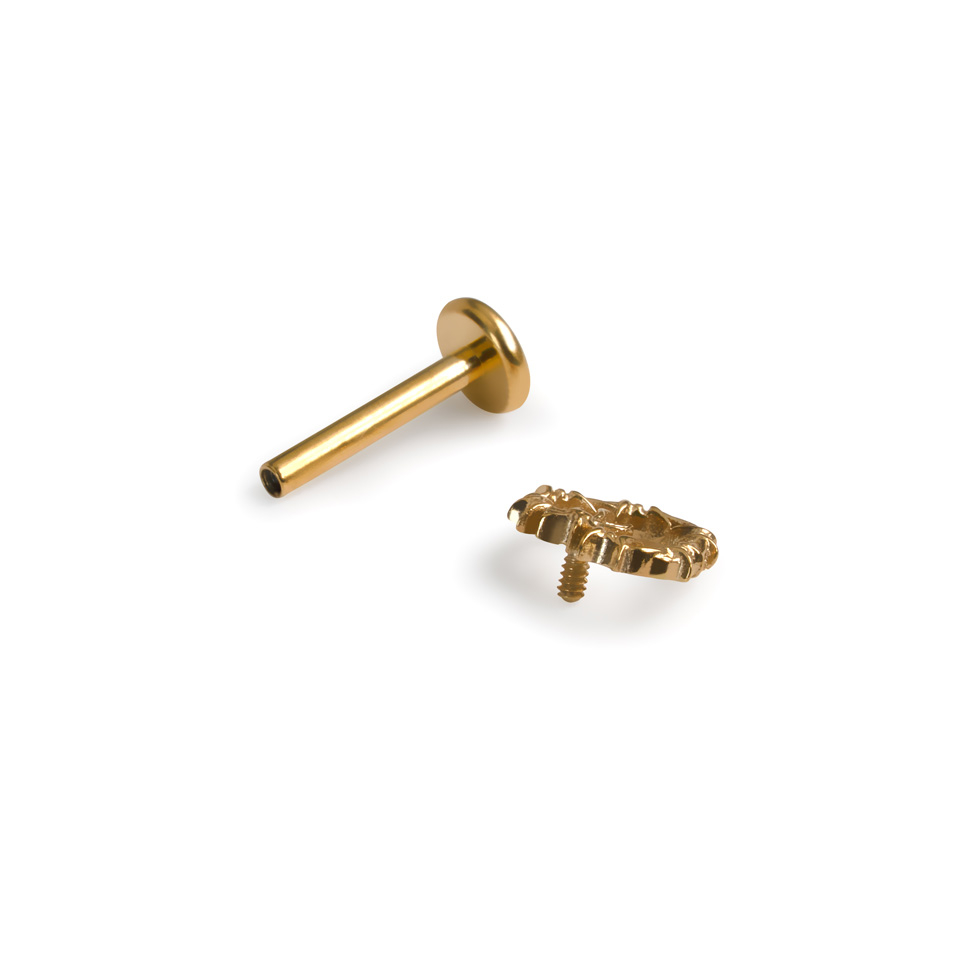 Barbed wire heart titanium labret