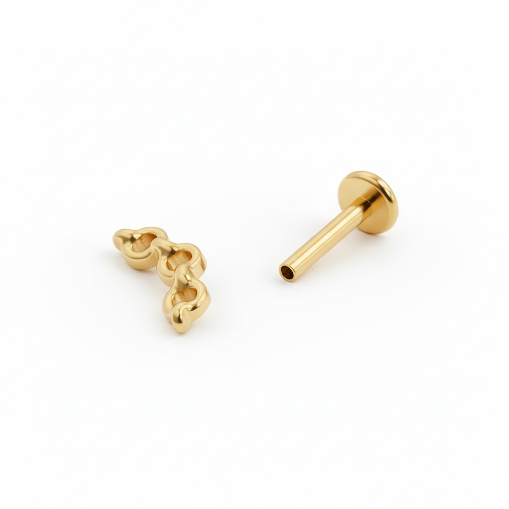 Chain labret in titanium