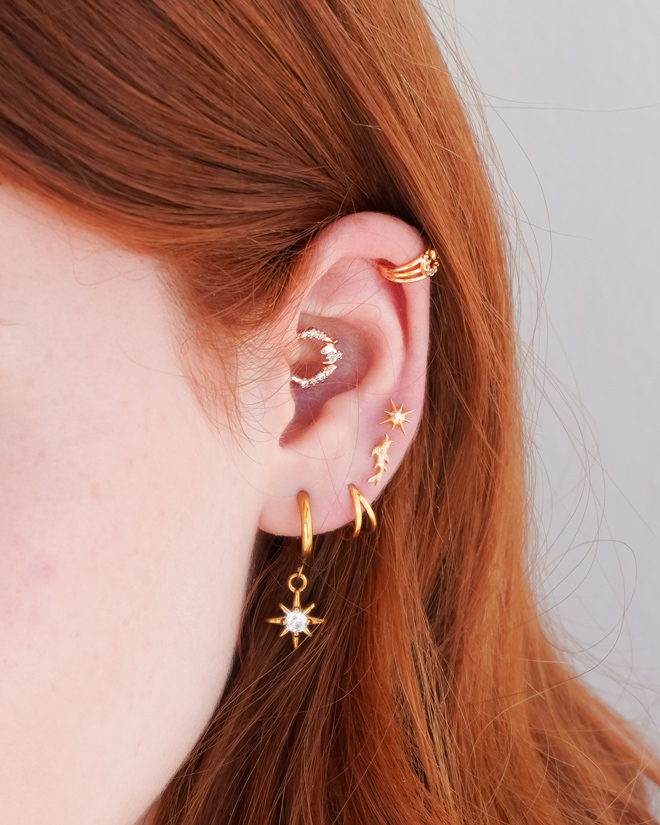 Koi fish labret in titanium