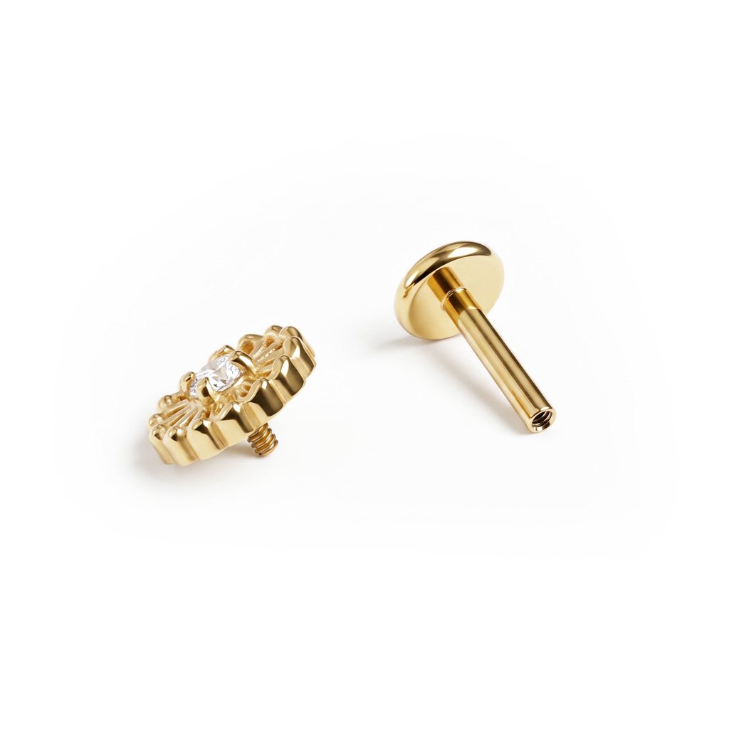 Delicate  titanium flower labret