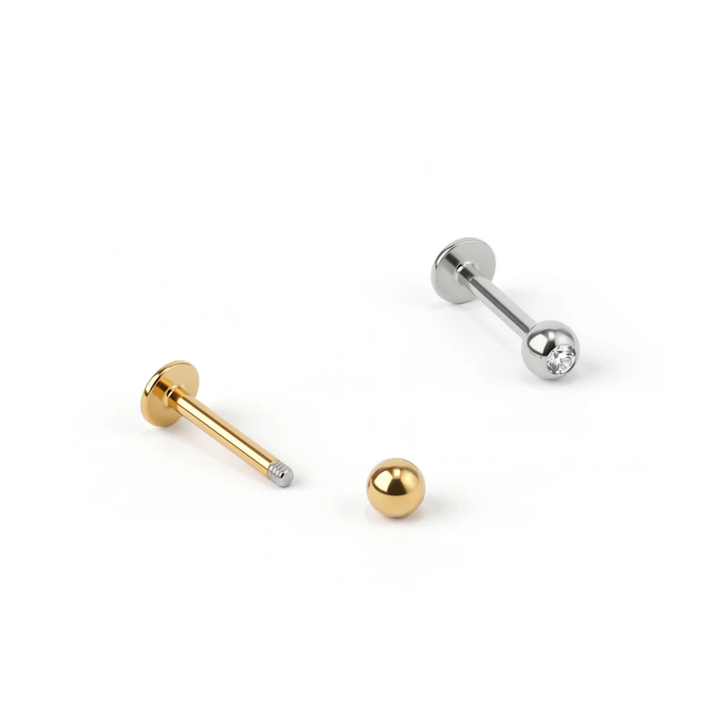 Labret with bezel-set stone
