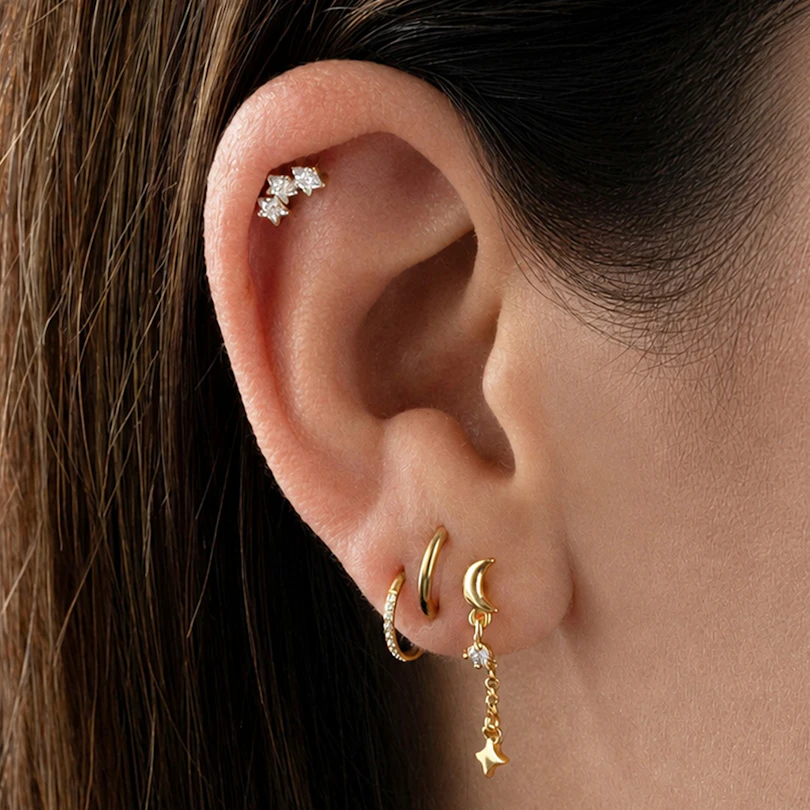 Moon labret with star charm