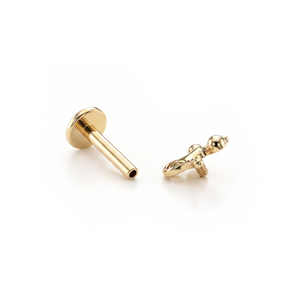 Balloon dog labret in titanium