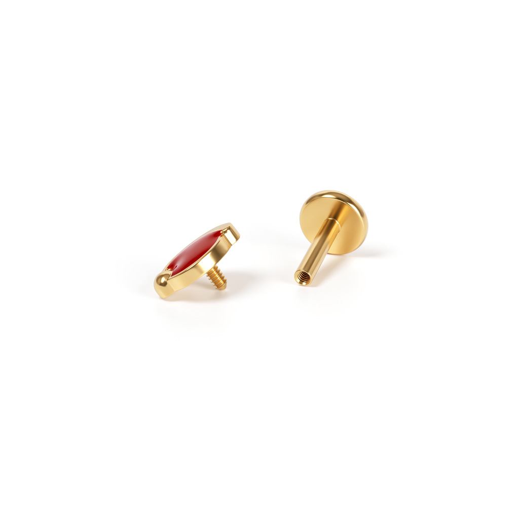Santa hat titanium labret