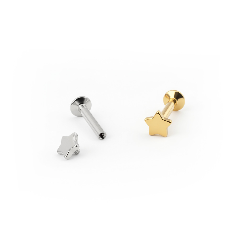 Labret with star-shaped stud