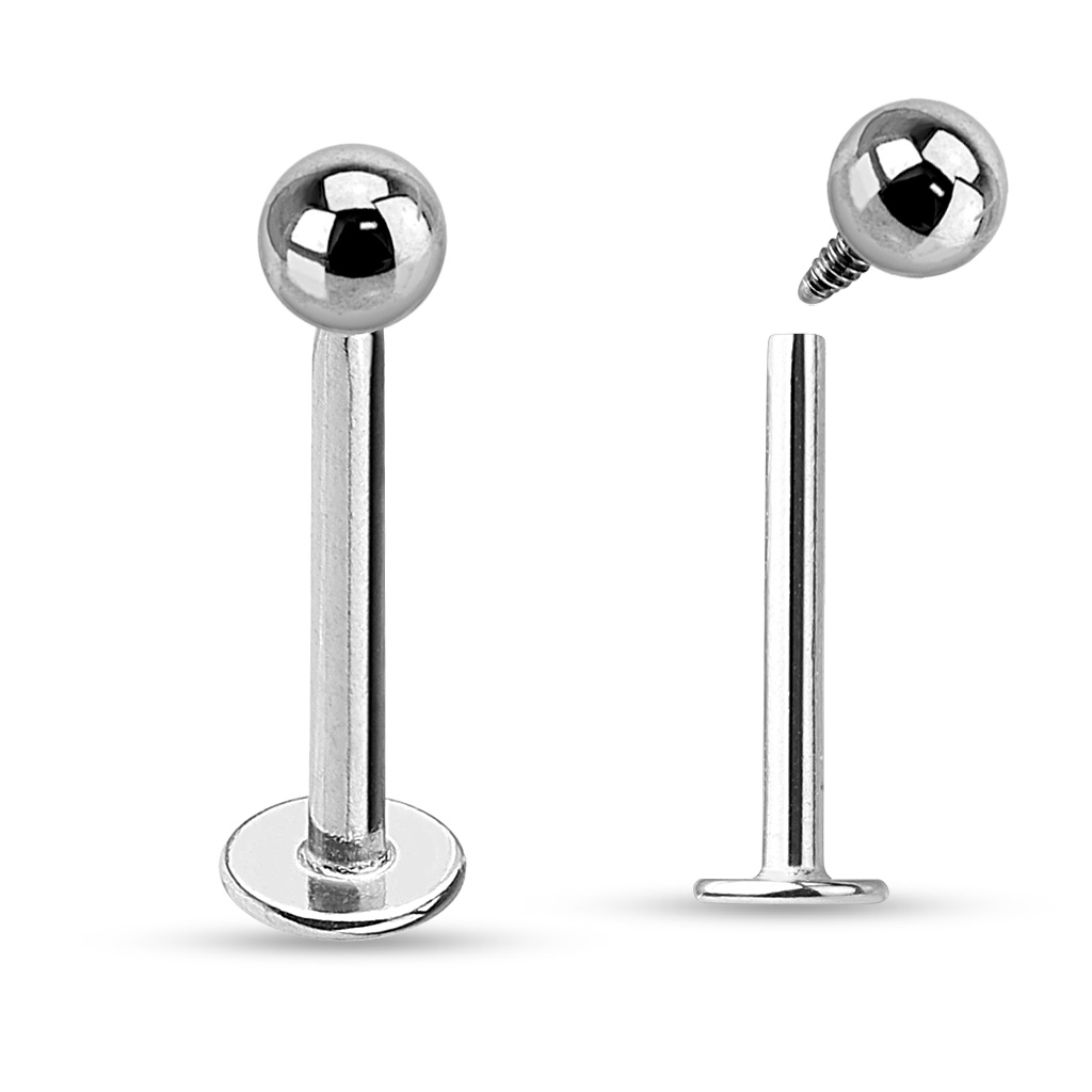 Labret titanium made internally threaded
