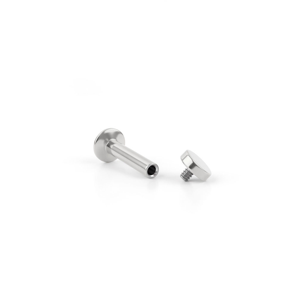 Labret internally threaded with flat disc