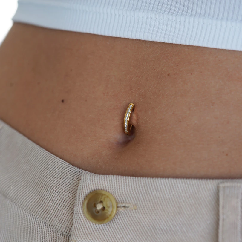 Jewelled titanium belly clicker