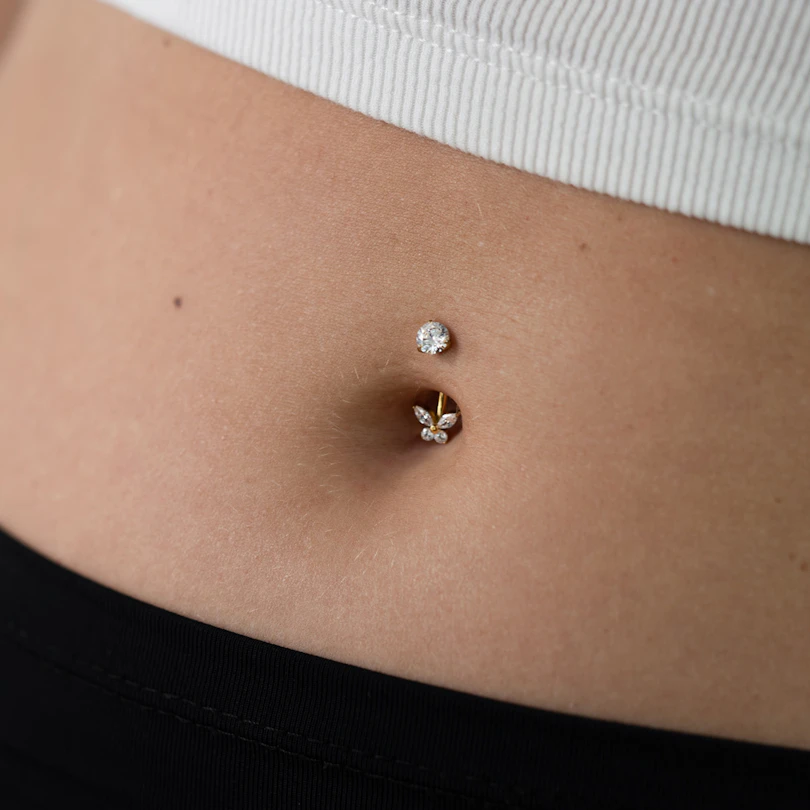 Simple butterfly titanium belly ring