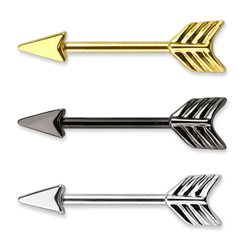 Nipple barbell with arrowhead look