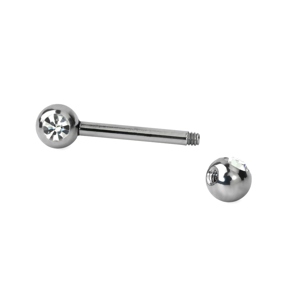 Nipple barbell with gems in your choice of color