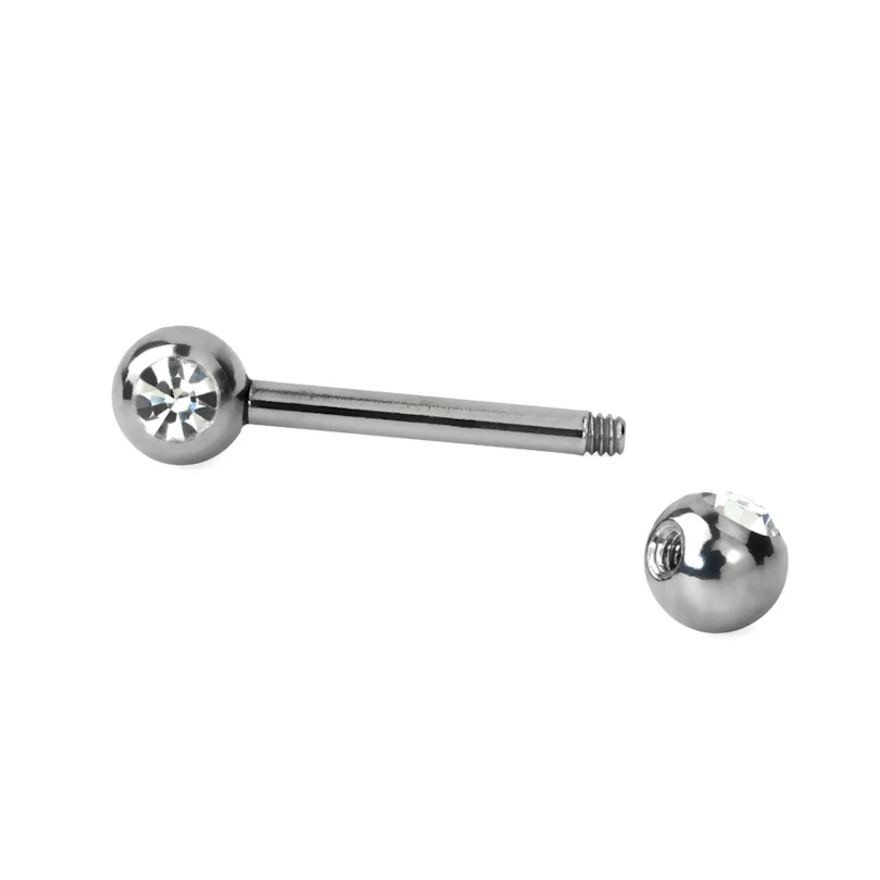 Nipple barbell with gems in your choice of color