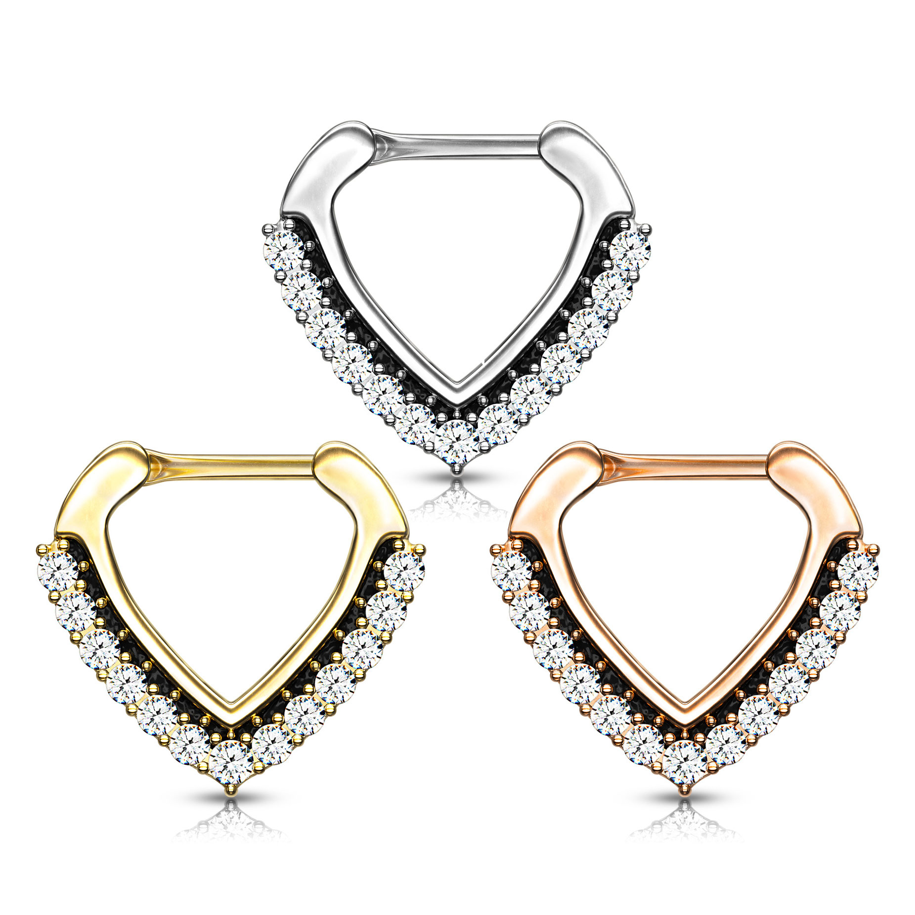 Septum clicker with paved chevron shape