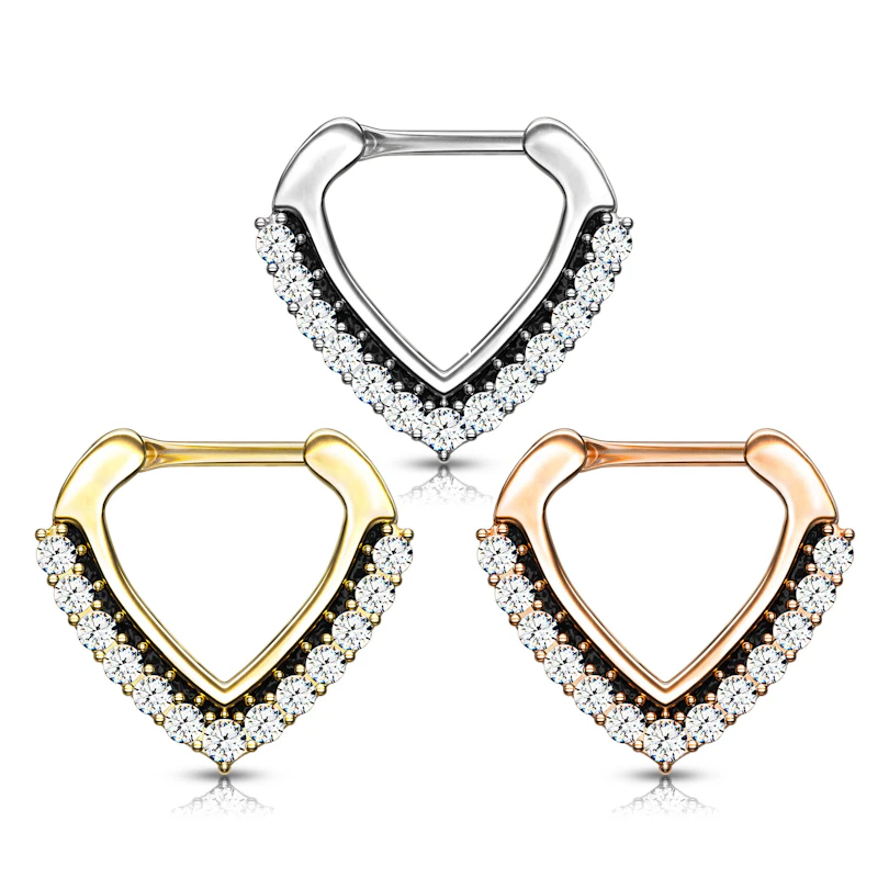 Septum clicker with paved chevron shape